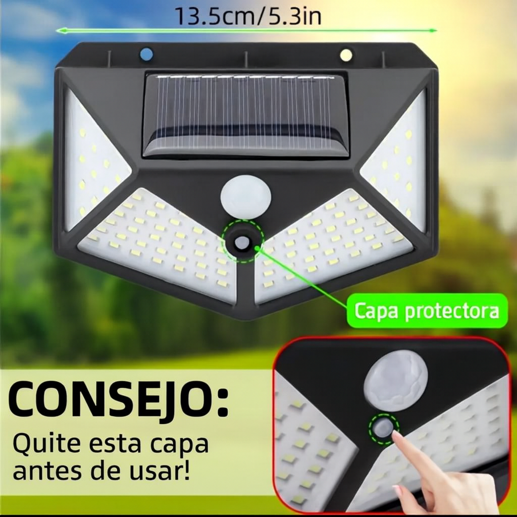Lámpara Solar SecureLight con Sensor de Movimiento – Iluminación Potente y Ahorro Total