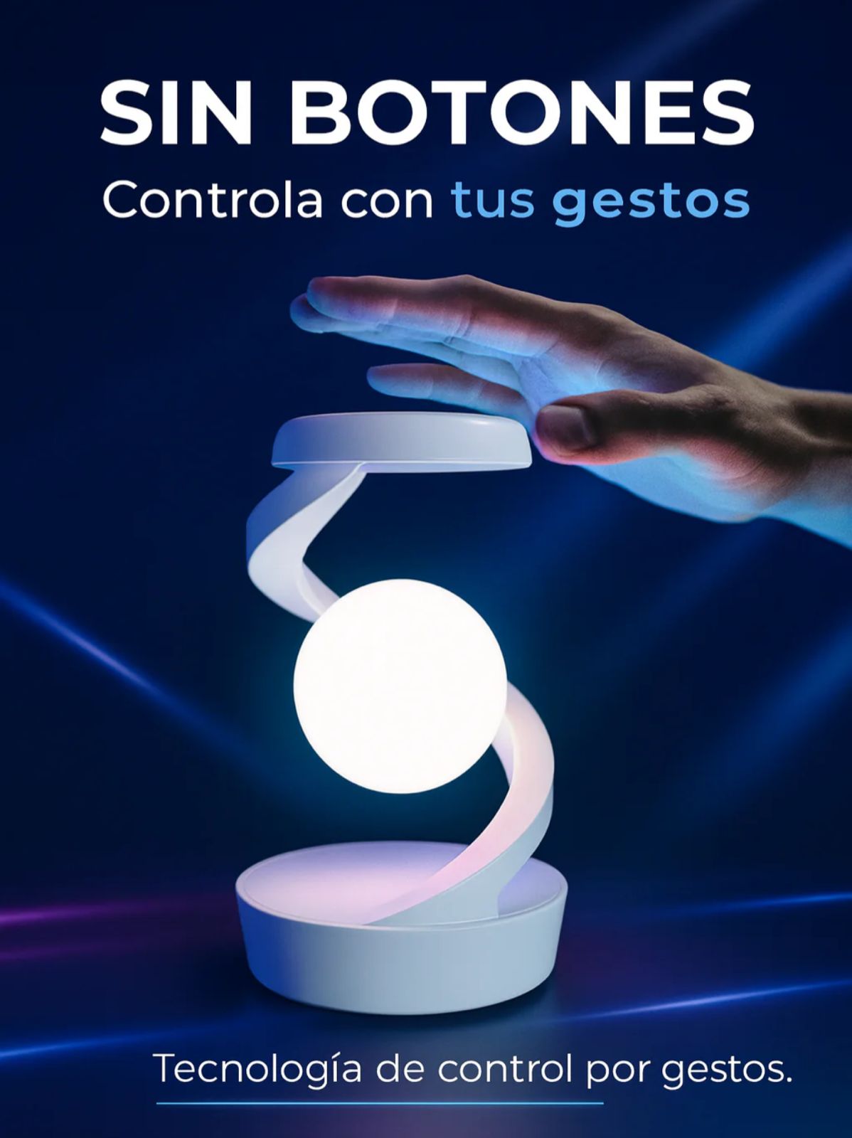 Lámpara Levitante Magnética – Tecnología que flota y carga tu movil