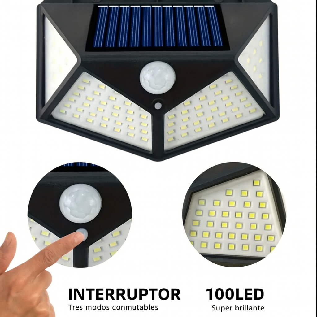 Lámpara Solar SecureLight con Sensor de Movimiento – Iluminación Potente y Ahorro Total