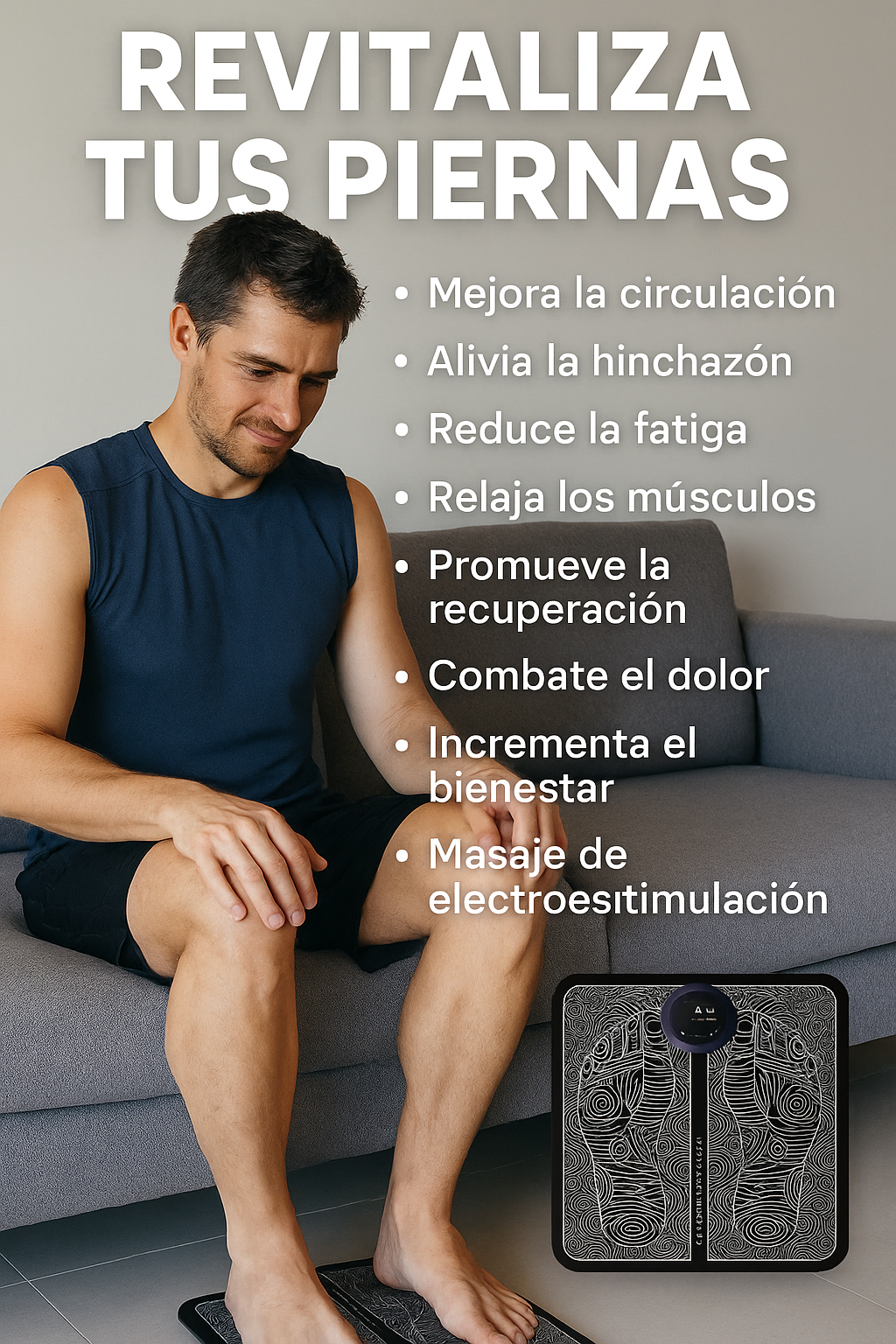 Relaja tus pies al instante: Masajeador EMS portátil que mejora tu circulación