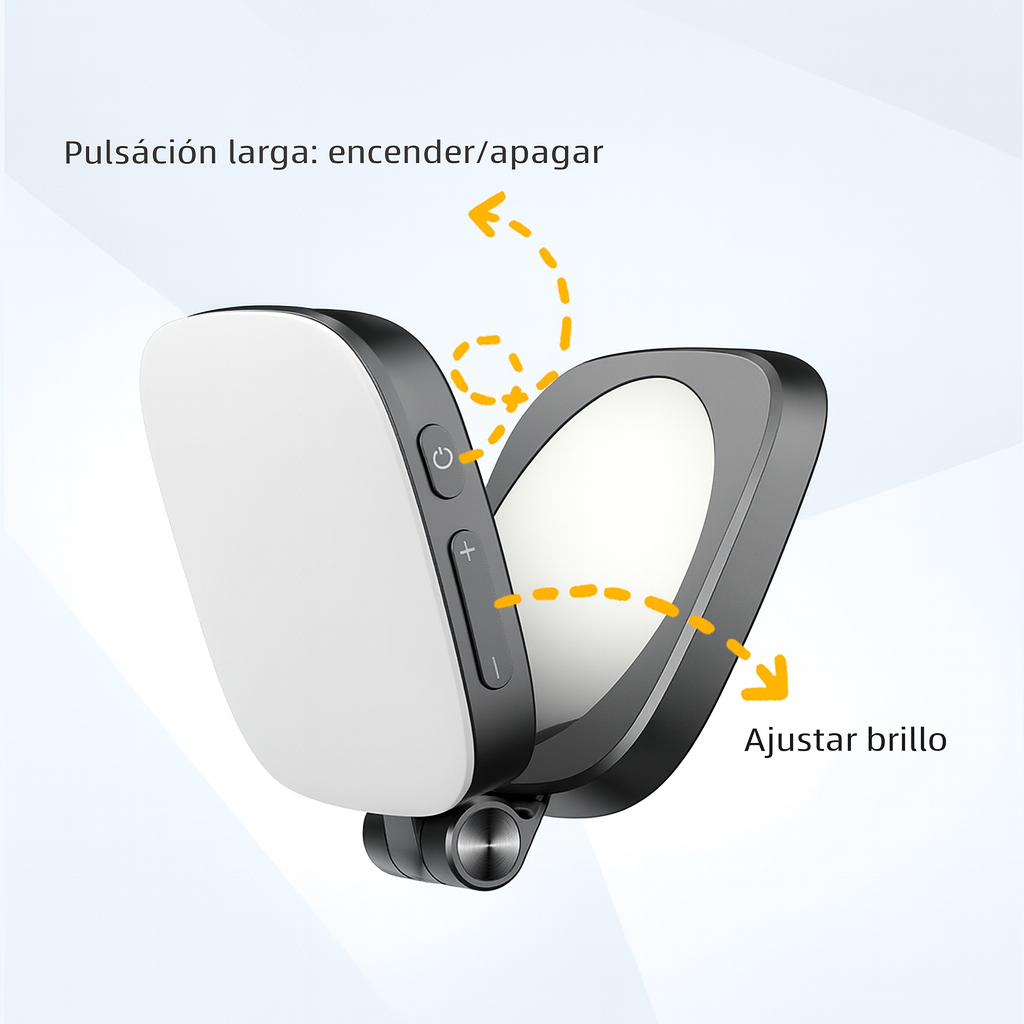 Mini Lámpara LED Magnética Portátil, Plegable, con Brillo Ajustable, Práctica para Selfies y Fotografía