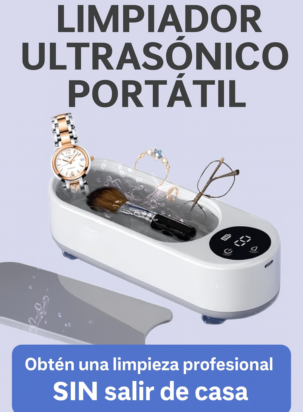 Limpieza Profesional en Casa: Tu Mini Lavadora Ultrasónica para Joyas, Gafas y Relojes”