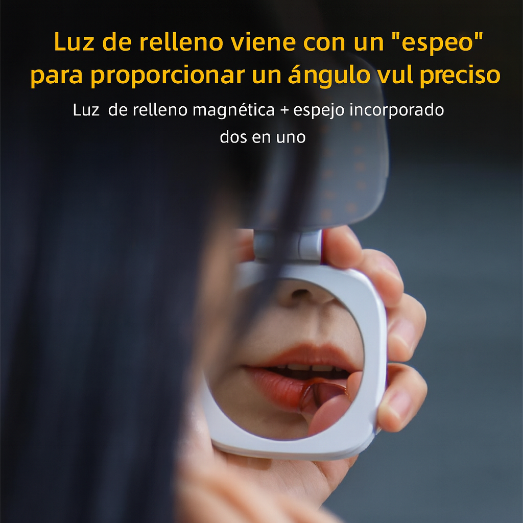 Mini Lámpara LED Magnética Portátil, Plegable, con Brillo Ajustable, Práctica para Selfies y Fotografía