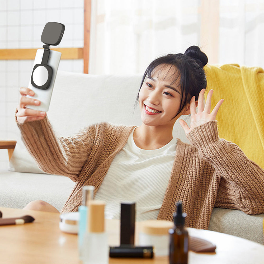 Mini Lámpara LED Magnética Portátil, Plegable, con Brillo Ajustable, Práctica para Selfies y Fotografía