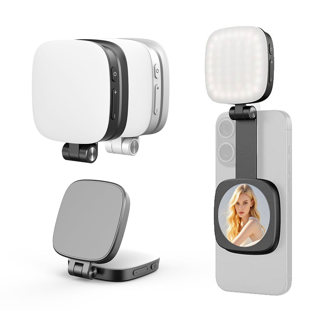 Mini Lámpara LED Magnética Portátil, Plegable, con Brillo Ajustable, Práctica para Selfies y Fotografía