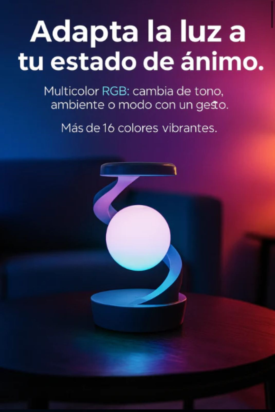 Lámpara Levitante Magnética – Tecnología que flota y carga tu movil