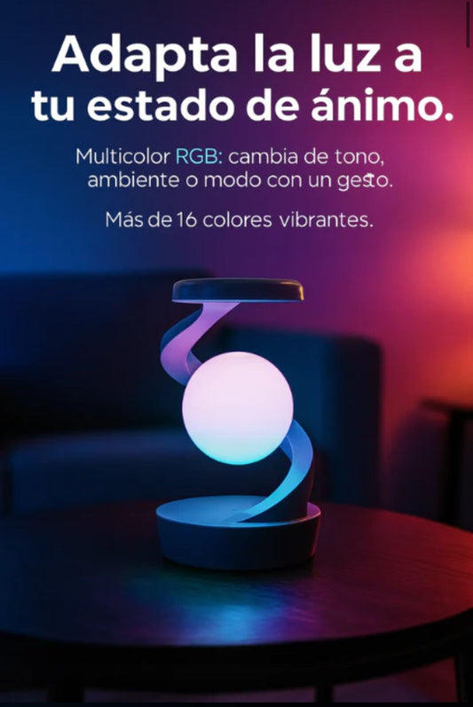 Lámpara Levitante Magnética – Tecnología que flota y carga tu movil