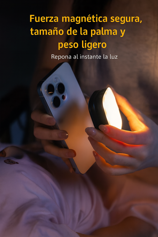 Mini Lámpara LED Magnética Portátil, Plegable, con Brillo Ajustable, Práctica para Selfies y Fotografía