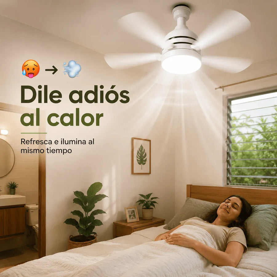 Ventilador y luz.
Solo enroscar.