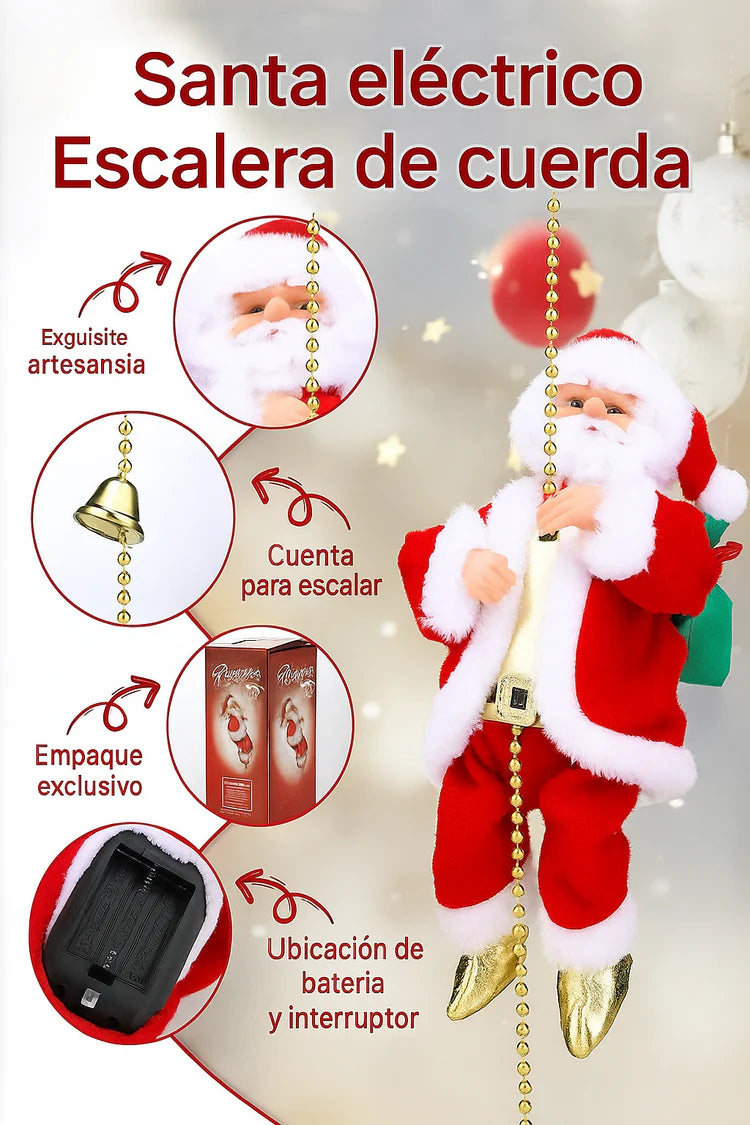 🎅 Papá Noel Escalador Musical – La magia que hace tu Navidad más divertida